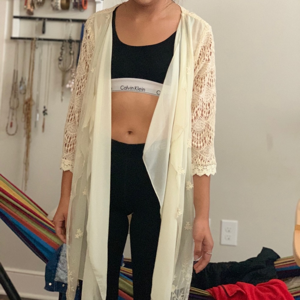 Lace layered cardigan
